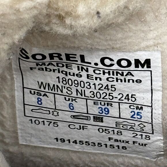 SOREL Boots Womens Sz 8 Tan Emelie Foldover Quarry Shear Lined Waterproof rustic - Picture 9 of 10